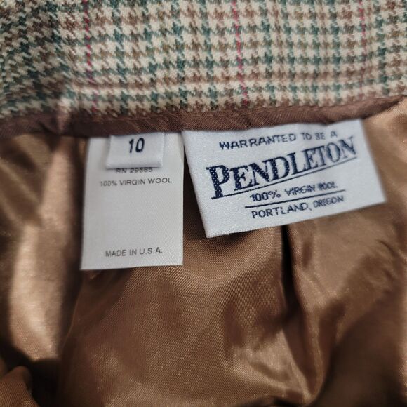 Vintage Pendleton Womens Maxi Skirt Size 10 Houndstooth Wool Academia Old Money - Picture 5 of 7